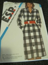 6161 SIMPLICITY 1983 BUTTON DOWN LONG SLEEVE DRESS PATTERN 10-14 UNCUT